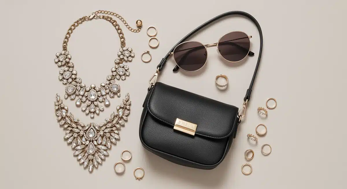 Curated Shein accessories flat lay, enhancing outfits