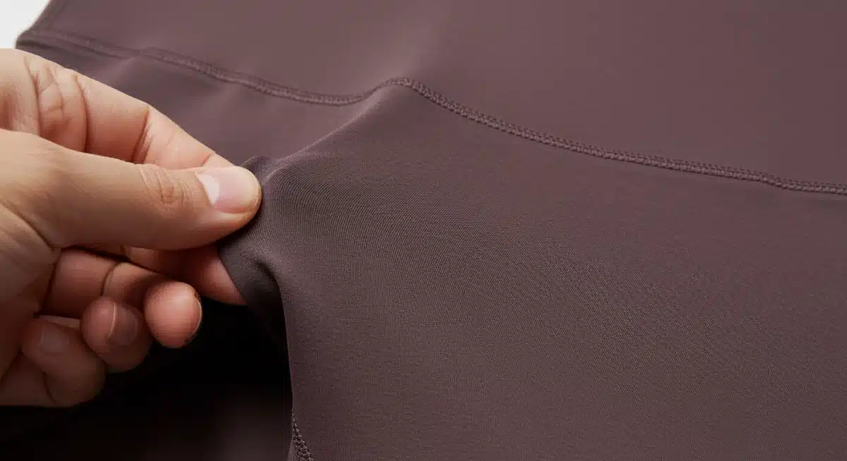 Close-up of Shein fitness legging fabric demonstrating durability and stretch