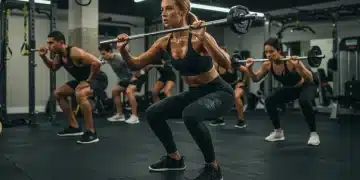 Woman performing high-intensity squat in durable Shein fitness leggings