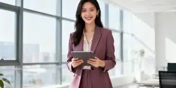 Professional woman in Shein power suit, ready for career success