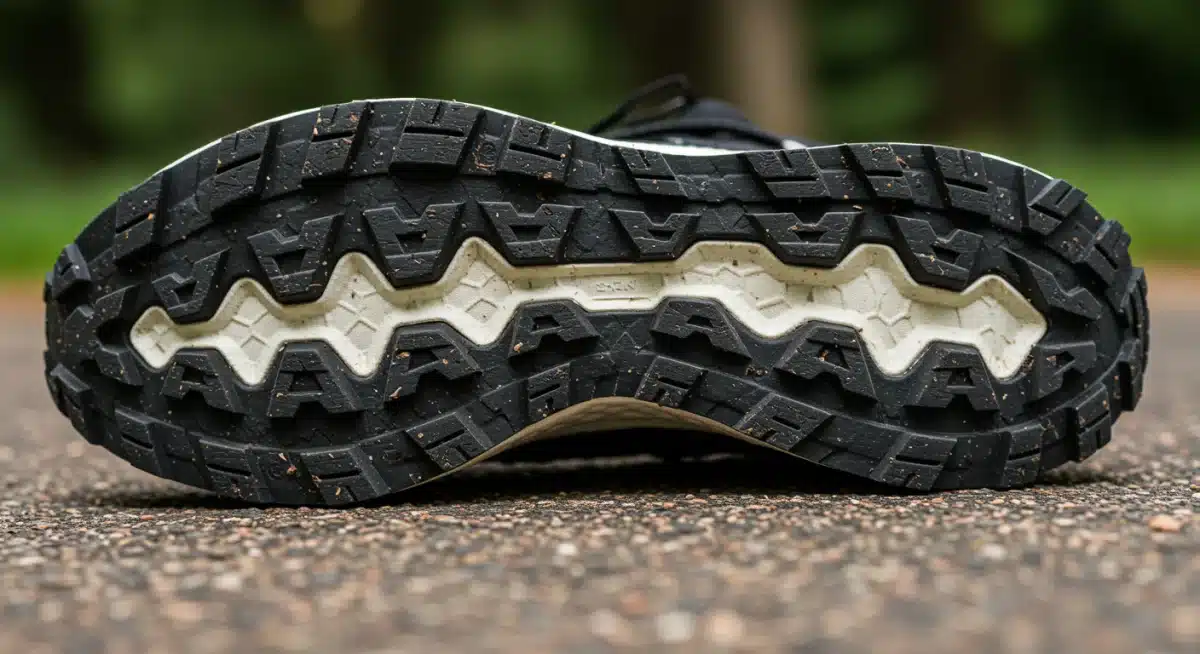 Outsole of 2026 Shein running shoe showing multi-terrain grip