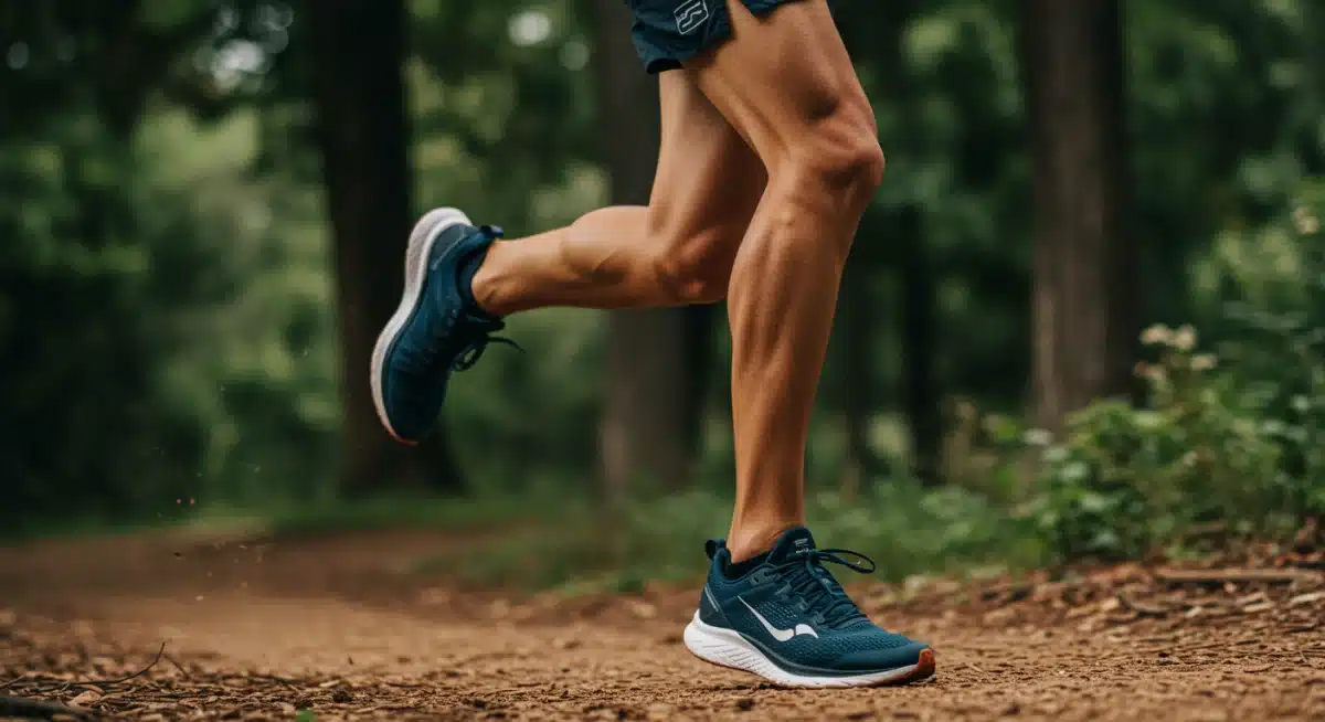US runner on a dirt trail wearing 2026 Shein running shoes