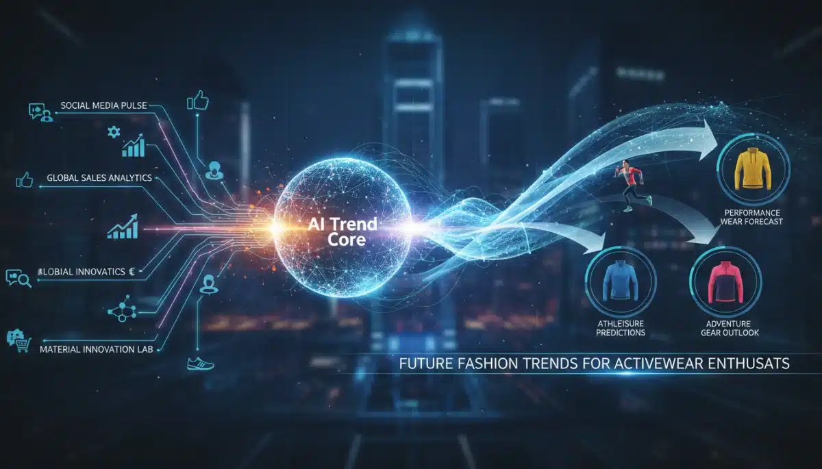AI algorithms analyzing data for sports fashion trends