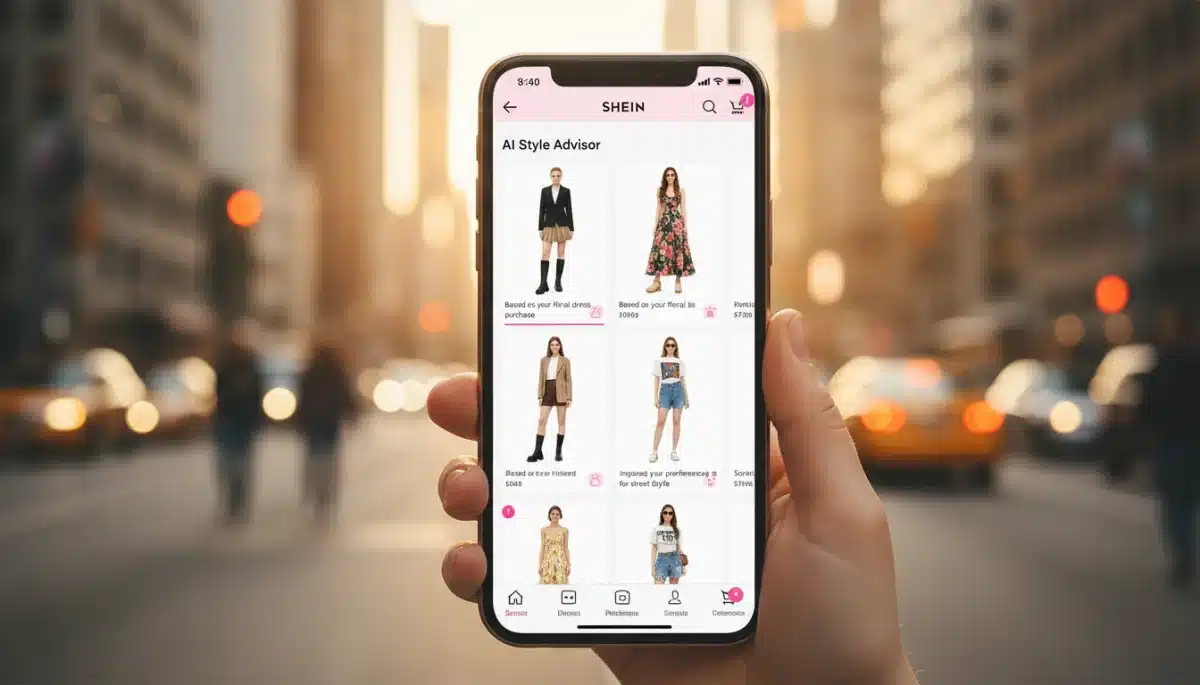 Shein AI personalized styling recommendations on a mobile app