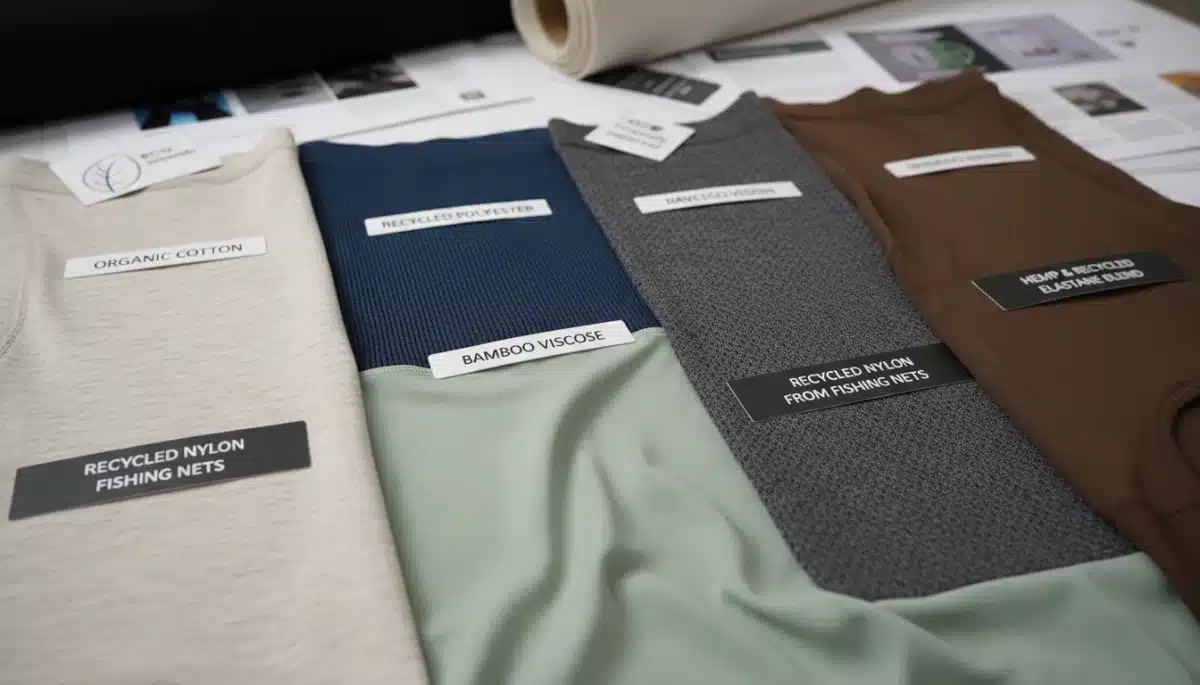Close-up of sustainable fabric textures
