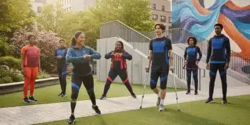 Diverse individuals in accessible athletic wear, inspired by celebrity athletes