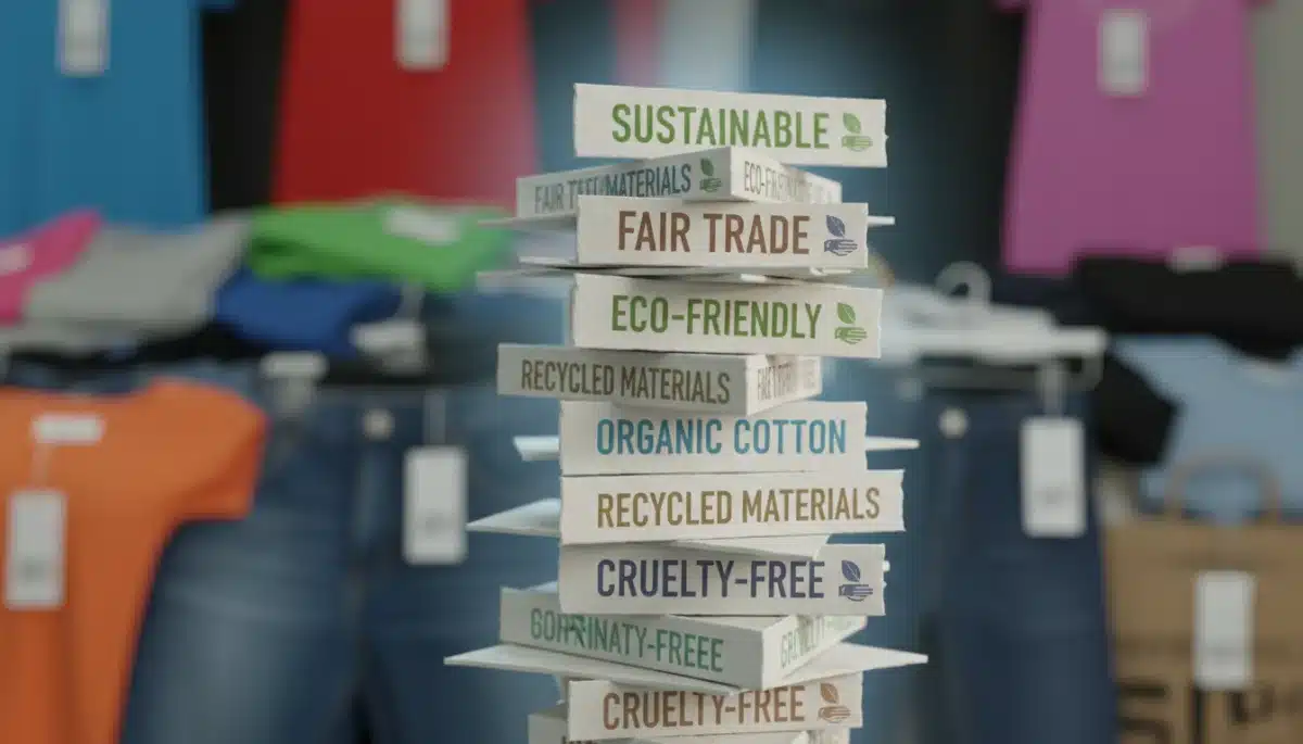 Sustainable and ethical fashion labels contrasted with fast fashion