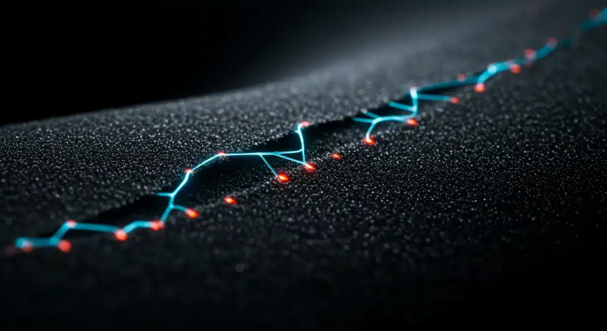 Close-up of advanced fitness fabric undergoing stress test with embedded tech