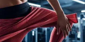 Athlete in dynamic pose wearing cutting-edge performance fitness wear