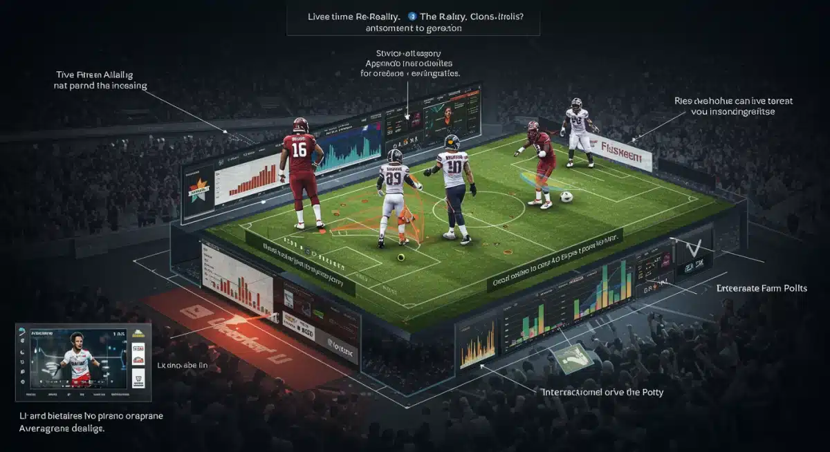 Augmented reality overlays enhancing live sports broadcast with real-time data.