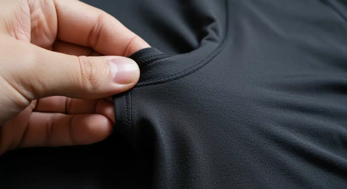 Close-up of compression legging fabric showing stretch and texture