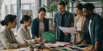 Fashion professionals collaborating on 2025 sustainable sourcing guidelines