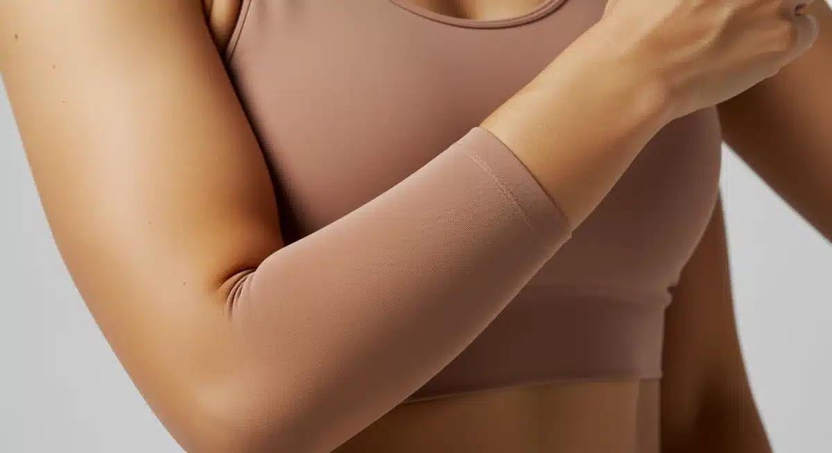 Close-up of soft, hypoallergenic fabric on sensitive skin during exercise