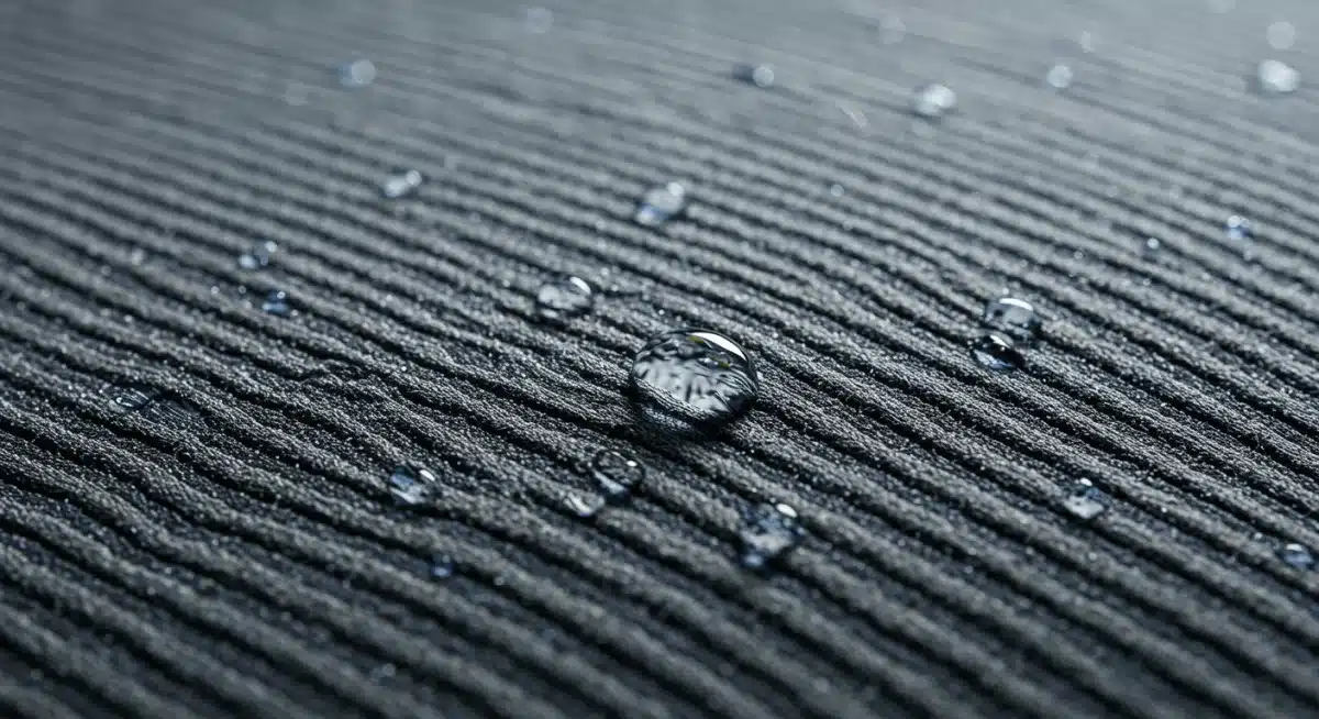 Close-up of advanced moisture-wicking fabric used in high-performance athletic wear.