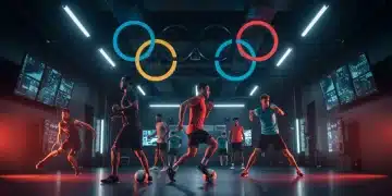 Athletes training in a high-tech facility, symbolizing innovation at 2025 Olympic Trials.