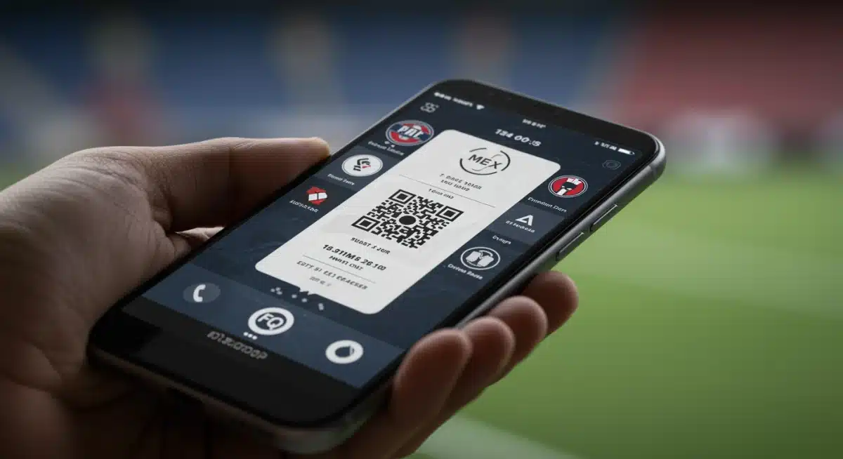 Smartphone displaying secure MLS digital ticket with QR code and team logos