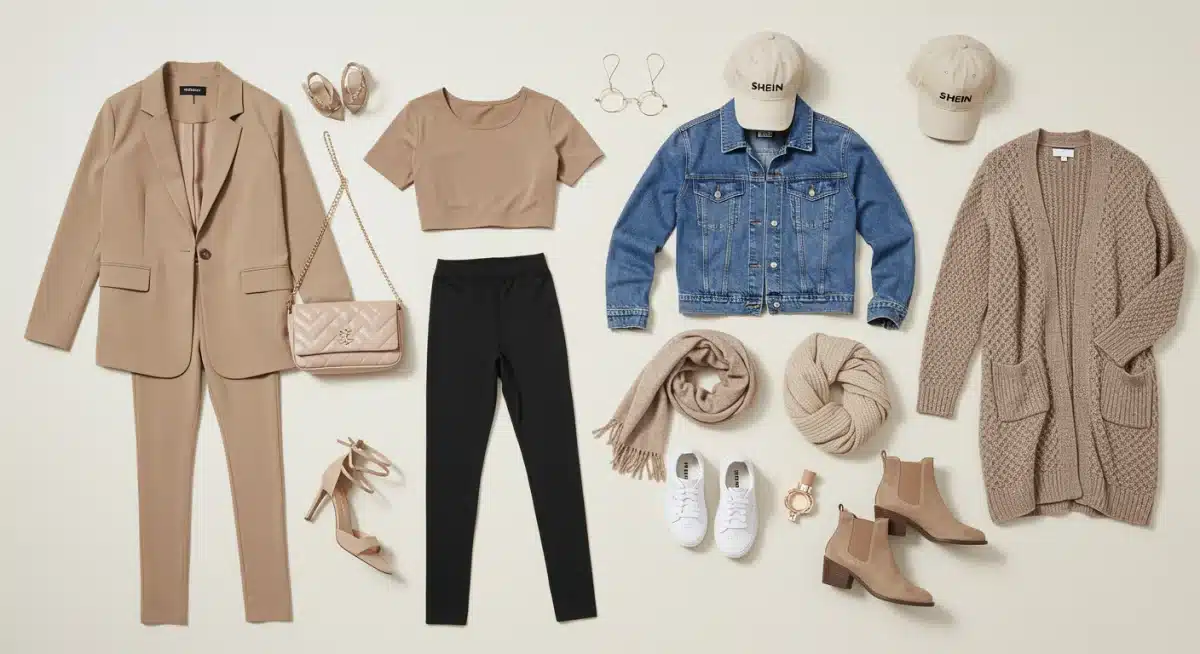 Shein athleisure set with diverse styling accessories