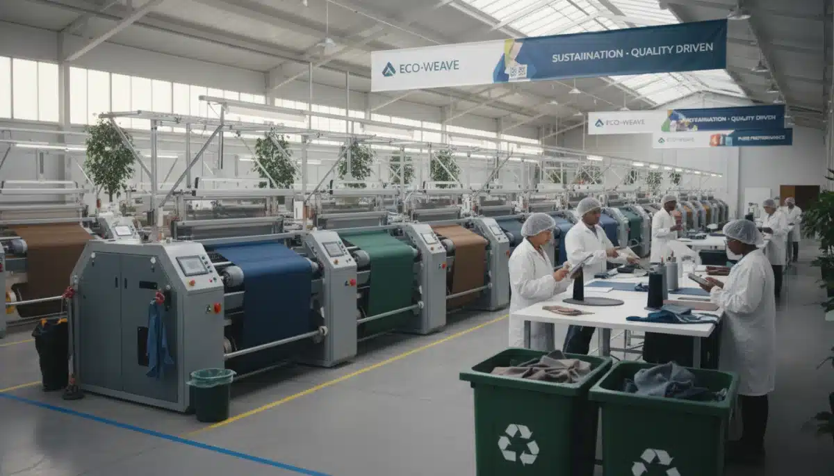 Sustainable textile production in a modern factory setting